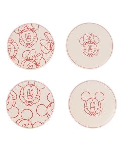Set van 4 onderzetters Love Minnie & Mickey Ø 10 cm