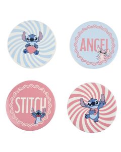 Set van 4 onderzetters Love Angel & Stitch Ø 10 cm