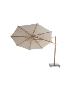 4SO Siesta premium parasol zand met houtlook frame Ø 350 cm