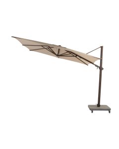 4SO Siesta premium parasol beach met wenge houtlook frame 300 x 300 cm