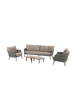 Taste 4SO Cannes loungeset met Monroe coffeetafels terre 65 x 32 cm & 80 x 27 cm