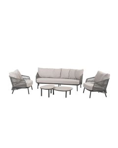 Taste 4SO Alicante loungeset met Monroe coffeetafels antraciet 65 x 32 cm & 80 x 27 cm