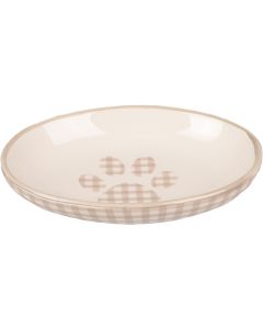 Flamingo Eetschaatlje Kat Mylo Keramisch Ovaal Beigewit 90Ml 13CM
