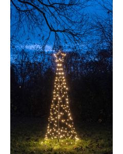 Classic warm 236 LED flash verlichte boom met ster Ø 70 x H 200 cm