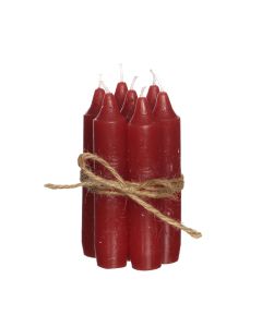 Diner kaarsen set 7 stuks H. 11 cm rood