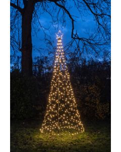 Classic warm 480 LED flash verlichte boom met ster Ø 100 x H 320 cm