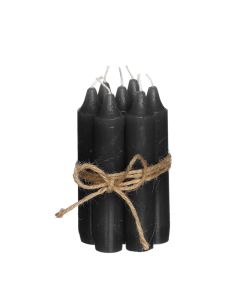 Diner kaarsen set 7 stuks H. 11 cm zwart
