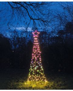 RGB 236 LED verlichte boom met ster op standaard Ø 70 x H 200 cm