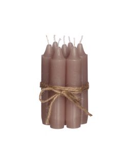 Diner kaarsen set 7 stuks H. 11 cm mauve rose