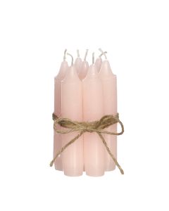 Diner kaarsen set 7 stuks H. 11 cm zacht roze