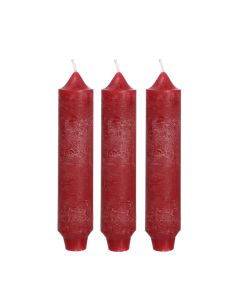 Palermo kaarsen set 3 stuks Ø 3.5 x H 17 cm rood