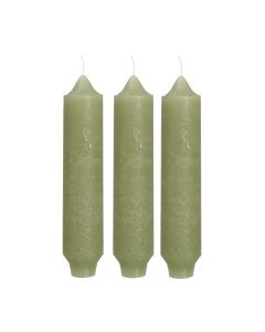Palermo kaarsen set 3 stuks Ø 3.5 x H 17 cm groen