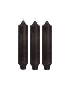 Palermo kaarsen set 3 stuks Ø 3.5 x H 17 cm zwart