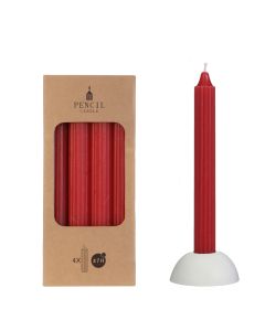 Potlood kaarsen set 4 stuks Ø 2.2 x H 20 cm rood