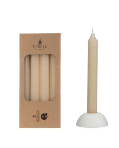Potlood kaarsen set 4 stuks Ø 2.2 x H 20 cm creme