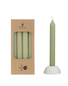 Potlood kaarsen set 4 stuks Ø 2.2 x H 20 cm groen