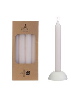 Potlood kaarsen set 4 stuks Ø 2.2 x H 20 cm wit