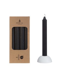 Potlood kaarsen set 4 stuks Ø 2.2 x H 20 cm zwart