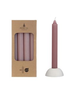 Potlood kaarsen set 4 stuks Ø 2.2 x H 20 cm mauve rose