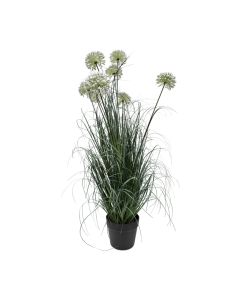 Kunstplant Allium siergras wit H 92 cm