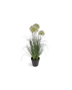 Kunstplant Allium siergras wit H 57 cm