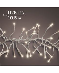 Clusterverlichting 1128 LED Lampjes warm wit met transparant snoer