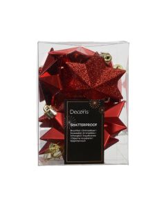 12 Onbreekbare kerststerren kerstrood