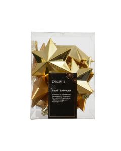 12 Onbreekbare kerststerren licht goud
