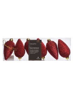 6 Onbreekbare dennenappels kerstrood