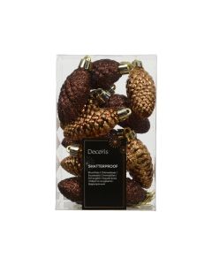 12 Onbreekbare dennenappels espresso