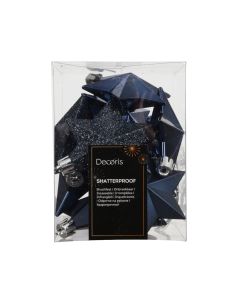 12 Onbreekbare kerststerren nacht blauw