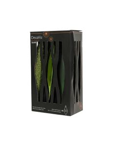 6 Glazen ijspegels 14.5 x 2.5 cm dennen groen