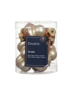 10 Glazen paddenstoelen met stip L 3 x B 3 x H 4.5 cm brandy espresso