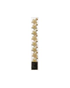 9 Glazen kerststerren L 3 x B 1.3 x H 3 cm wol wit