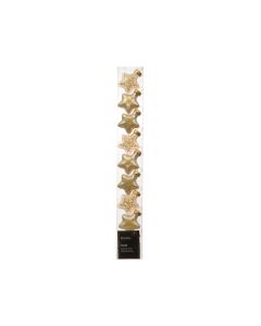 9 Glazen kerststerren L 3 x B 1.3 x H 3 cm parel