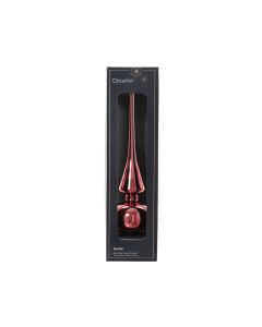 1 Glazen piek glans 26 cm donker roze