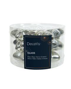 12 Glazen kerststerren L 2 x B 4.5 x H 4 cm zilver