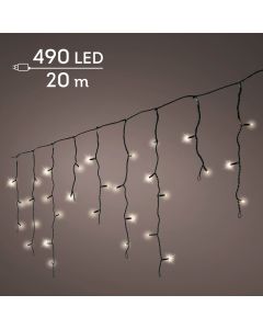 IJspegelverlichting 490 LED Lampjes warm wit met zwart snoer