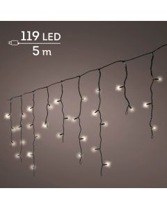 IJspegelverlichting 119 LED Lampjes warm wit met zwart snoer
