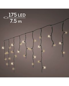 IJspegelverlichting 175 LED Lampjes soft gold met zwart snoer
