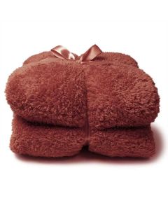 Teddy plaid marsala