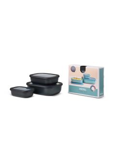 Multikom Cirqula rechthoekig 3-delige set (500, 1000 & 2000 ml) nordic black