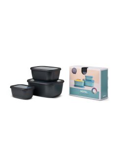 Multikom Cirqula rechthoekig 3-delige set (750, 1500 & 3000 ml) nordic black